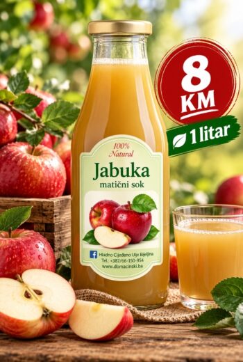 Jabukov sok, 8 km, litar, Domaćinski
