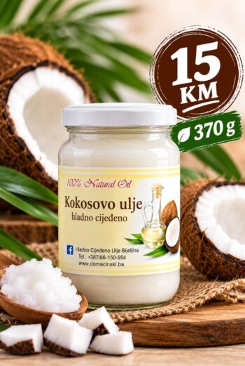 Kokos ulje 370 g. 15 km. Domaćinski