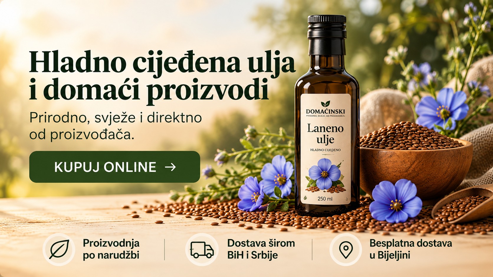 Hladno cjeđena ulja i domaći proizvodi. Kupuj online.